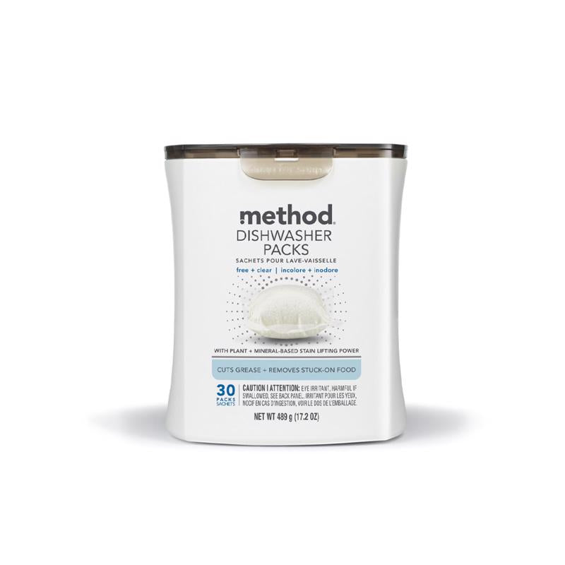 MÉTHODE PROD, Method Free & Clear Scent Pods Dishwasher Detergent 17.2 oz 30 pk