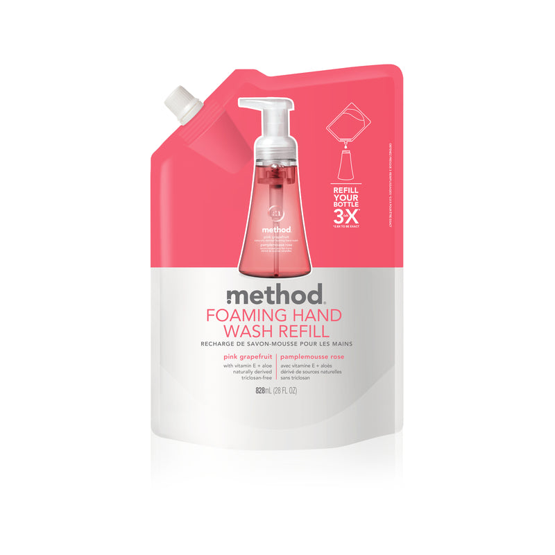 MÉTHODE PROD, Method Pink Grapefruit Scent Foam Hand Soap Refill 28 oz (Pack of 6)