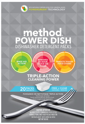 Méthode, Method Power Dish Free & Clear Scent Pods Détergent pour lave-vaisselle 20 pk