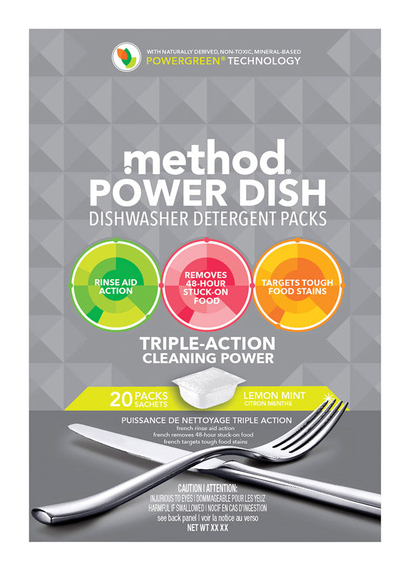 Méthode, Method Power Dish Lemon Mint Scent Dishgent Pods 20 pk (Pack de 6)