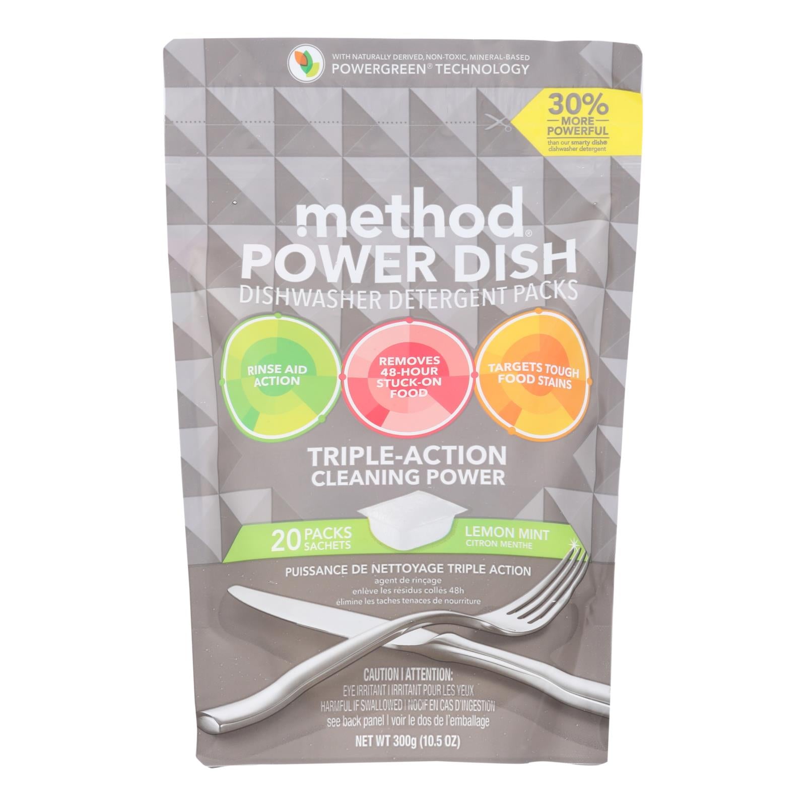 MÉTHODE PROD, Method Power Dish Lemon Mint Scent Pods Détergent pour lave-vaisselle 20 oz