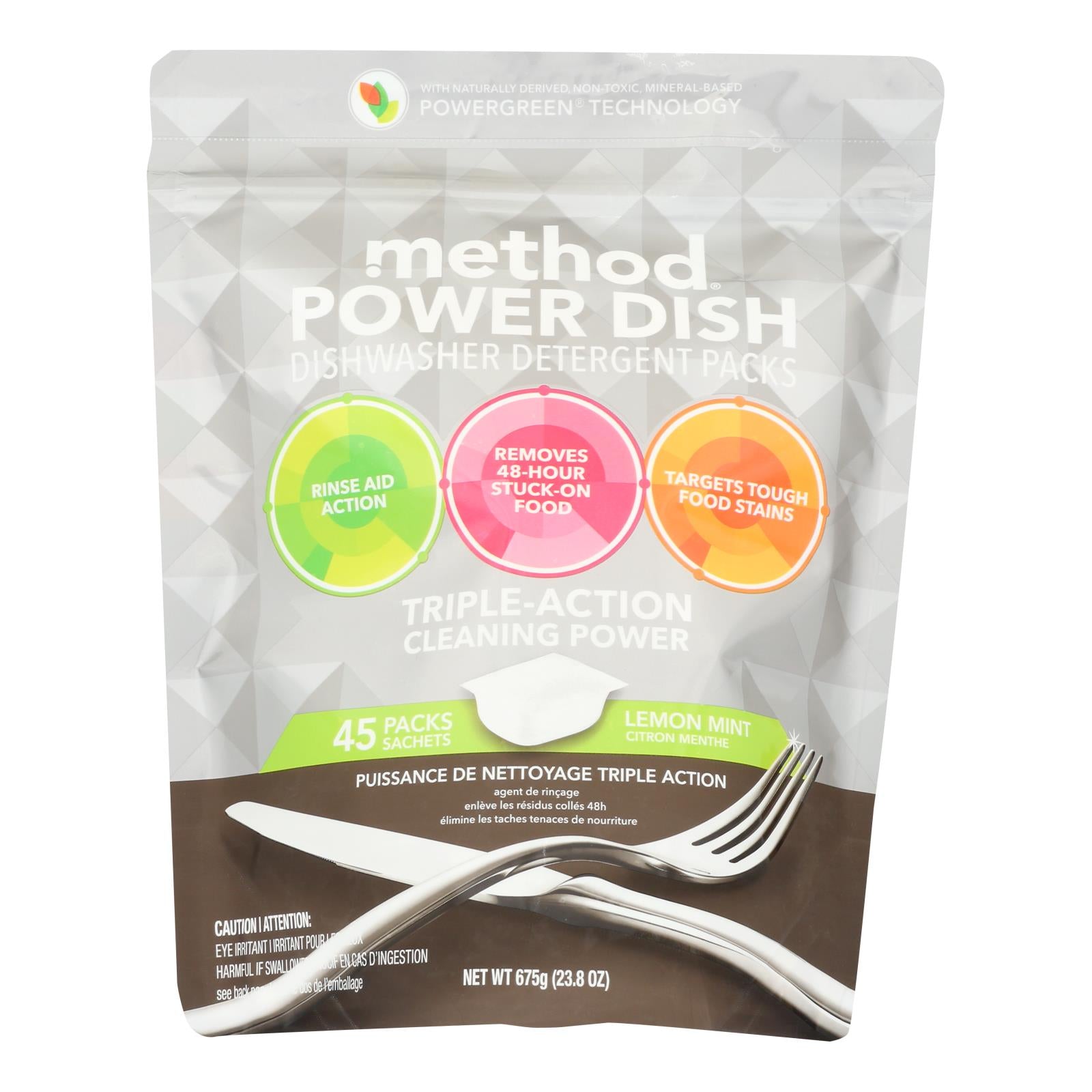 Méthode, Method Products Inc - Détachant pour vaisselle Citron/Menthe 45pod - Caisse de 6 - 23.8 OZ (Pack de 6)