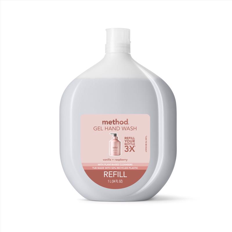 MÉTHODE PROD, Method Vanilla & Raspberry Scent Gel Hand Wash Refill 34 oz (paquet de 3)