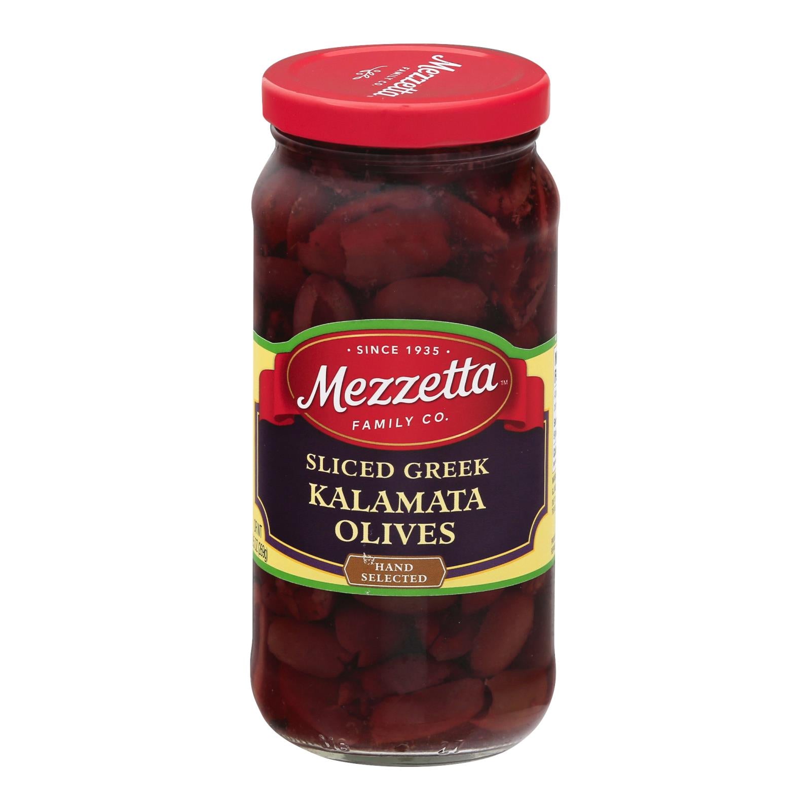Mezzetta, Mezzetta Kalamata Olives - Tranches grecques ? - Caisse de 6 - 9.5 oz (paquet de 6)