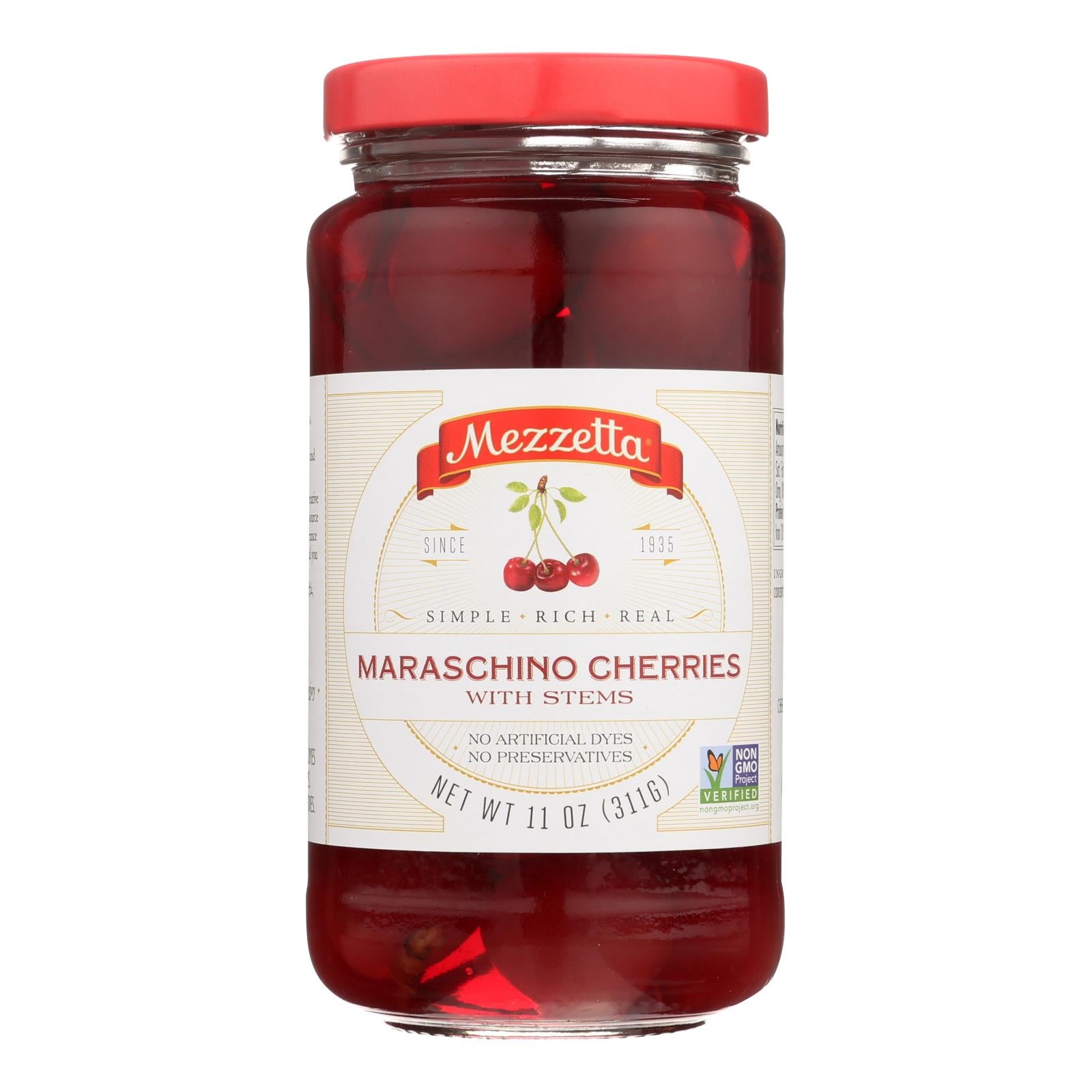 Mezzetta, Mezzetta's Maraschino Cherries With Stems - Case of 6 - 11 OZ (Pack of 6)