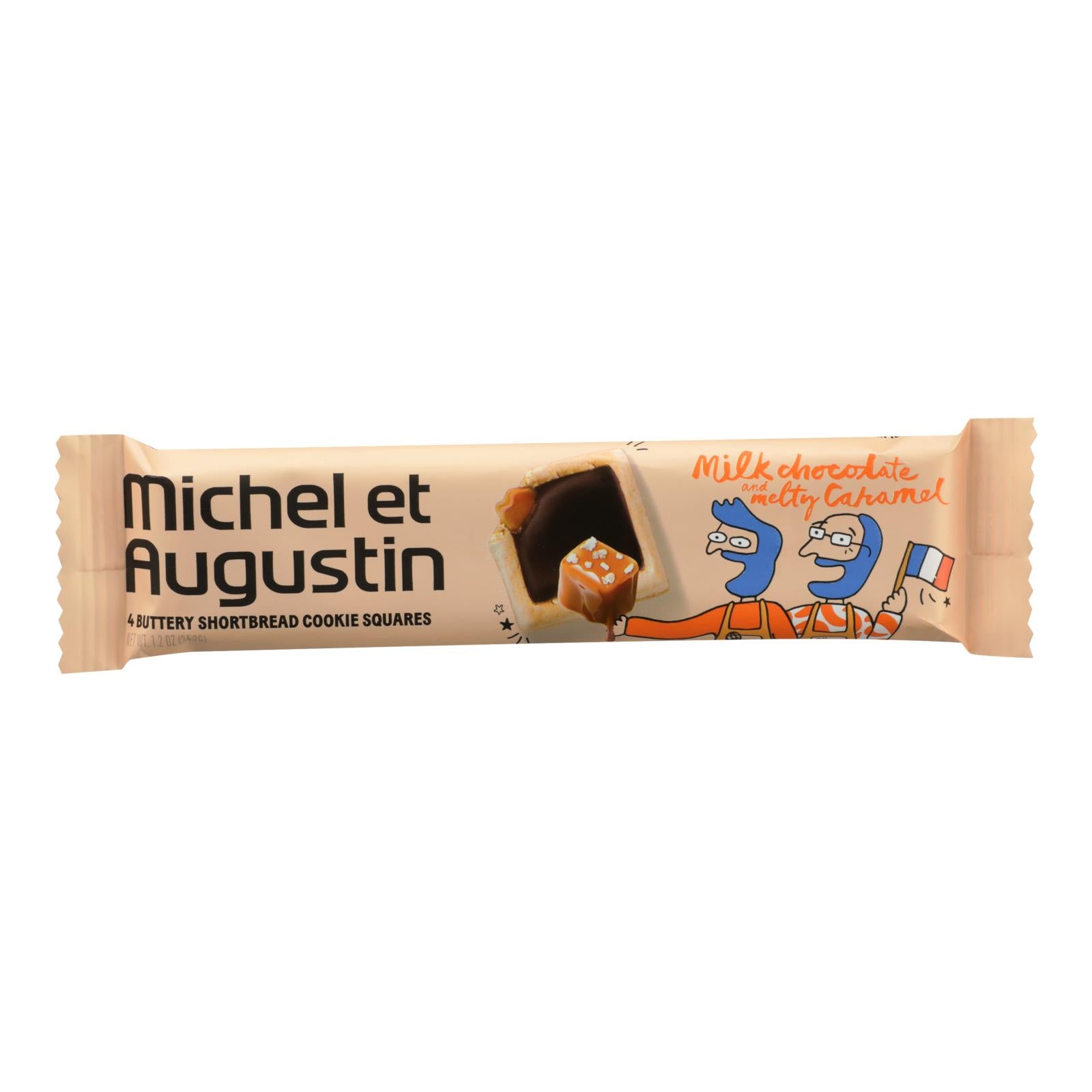 Michel Et Augustin, Michel Et Augustin Biscuits au chocolat au lait et au caramel fondant - Caisse de 18 - 1.07 OZ (Paquet de 18)