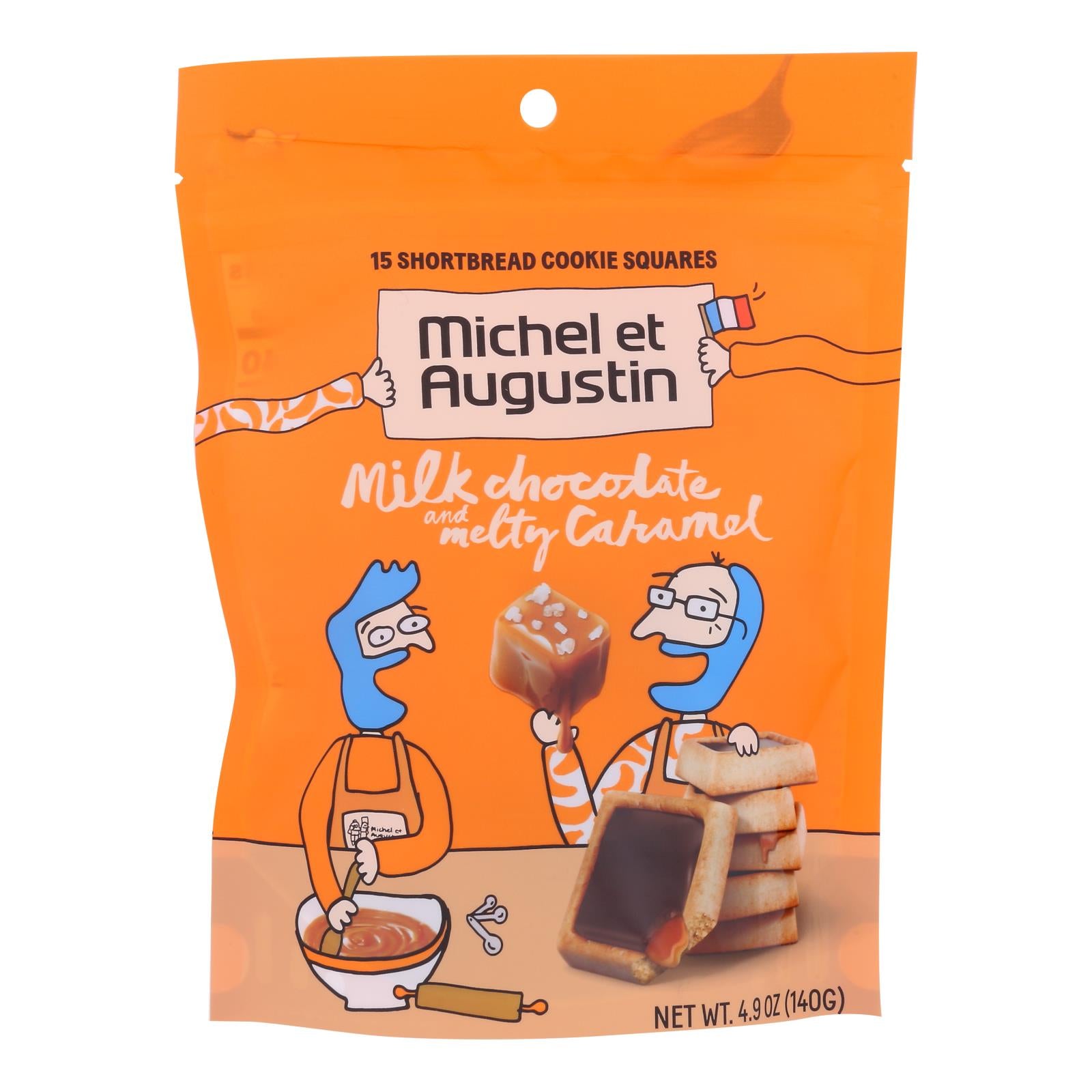 Michel Et Augustin, Michel Et Augustin - Cookie Mk Chocolat Caramel Shbrd - Caisse de 6 - 4.9 OZ (Pack de 6)