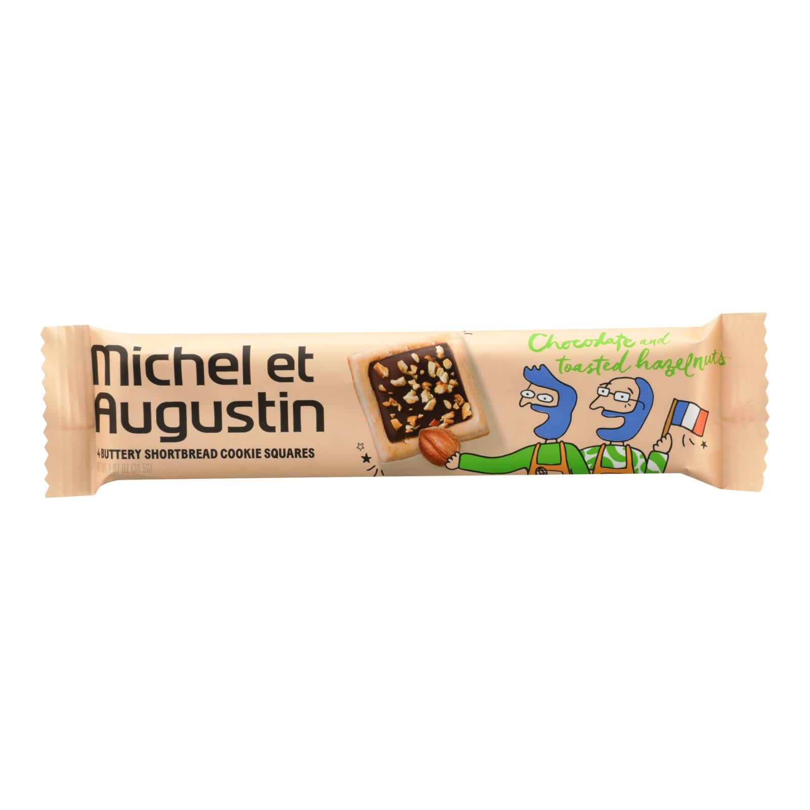 Michel Et Augustin, Michel Et Augustin's Cookie Squares Avec Chocolat Noisette - Caisse de 18 - 1.07 OZ (Pack de 18)