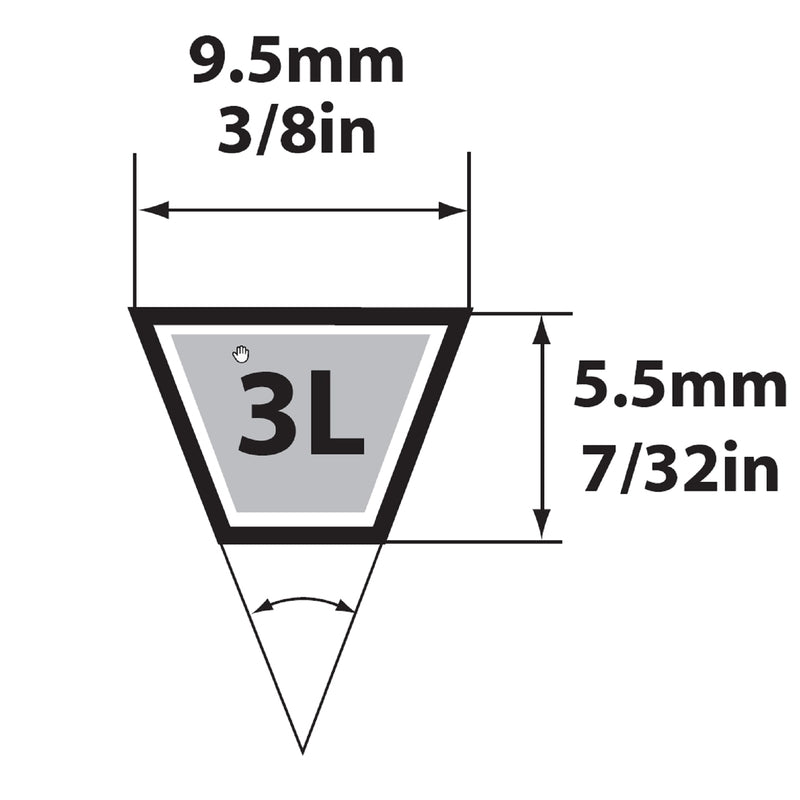 MBL USA, Mitsuboshi FHP 3L310 Courroie trapézoïdale d'utilité générale 0.38 in. W X 31 in. L pour moteurs à puissance fractionnaire