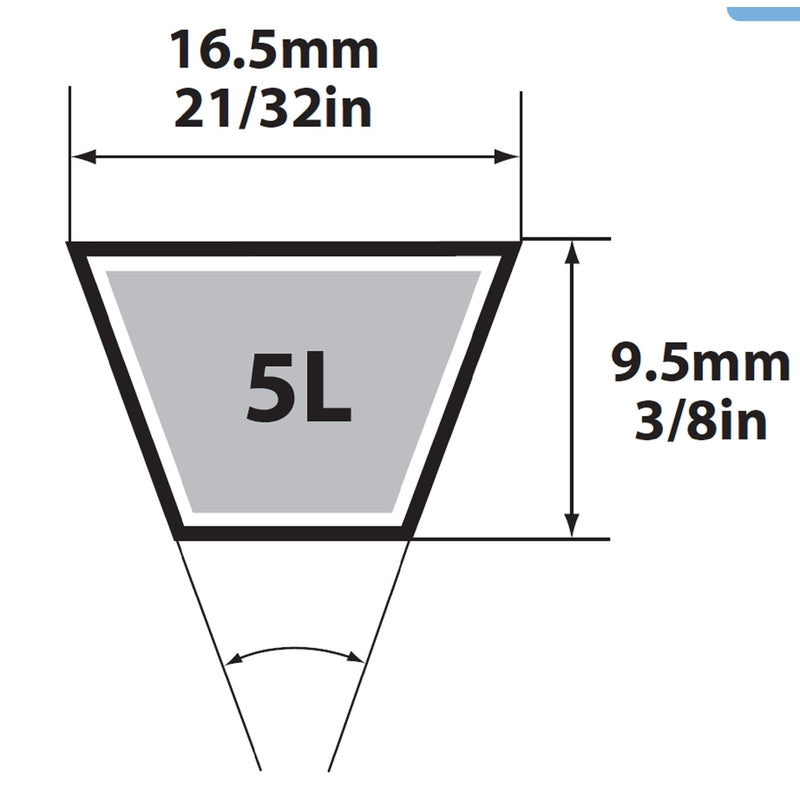 MBL USA, Mitsuboshi FHP 5L840 Courroie trapézoïdale d'utilité générale 0.63 in. W X 84 in. L pour moteurs à puissance fractionnaire