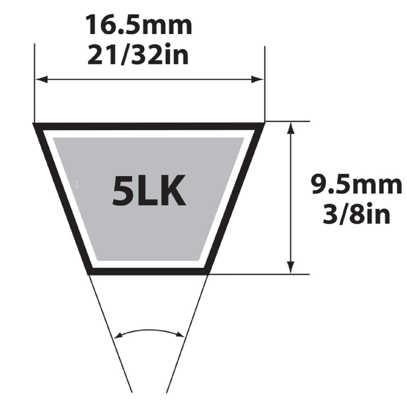 MBL USA, Mitsuboshi Super KB 5LK290 Courroie trapézoïdale 0.63 in. W X 29 in. L pour tondeuses autoportées