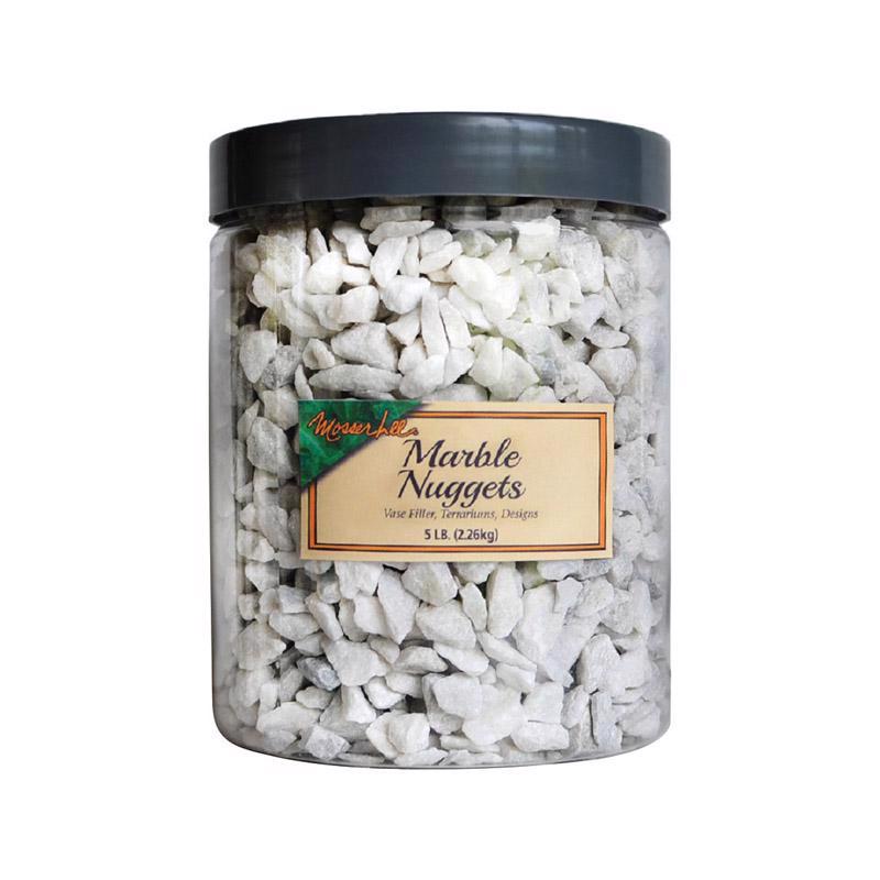 DELI INC, Mosser Lee Marble Nuggets White Decorative Stone 5 Lb.