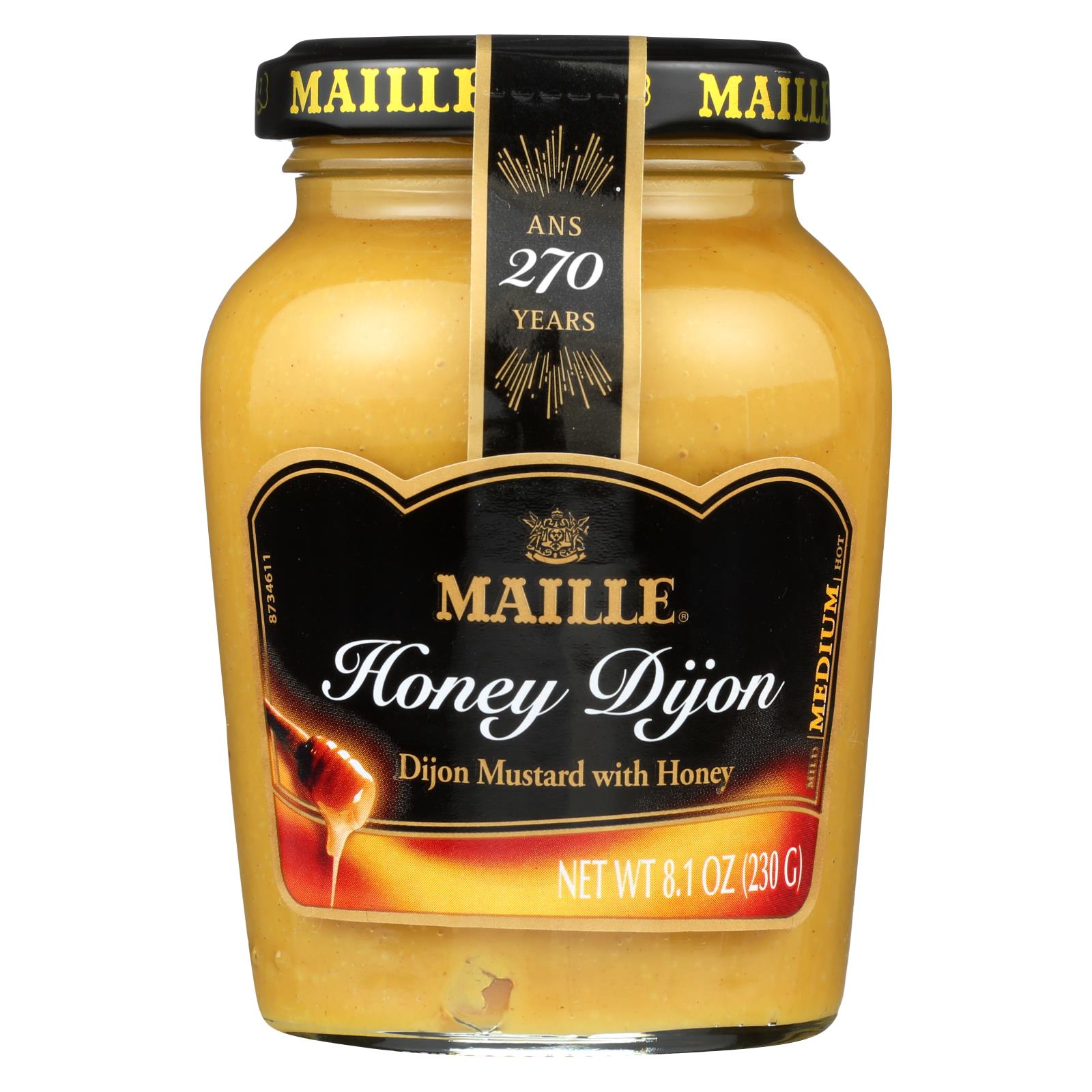 Maille, Moutarde Maille de Dijon au miel - caisse de 6 - 8 oz (paquet de 6)