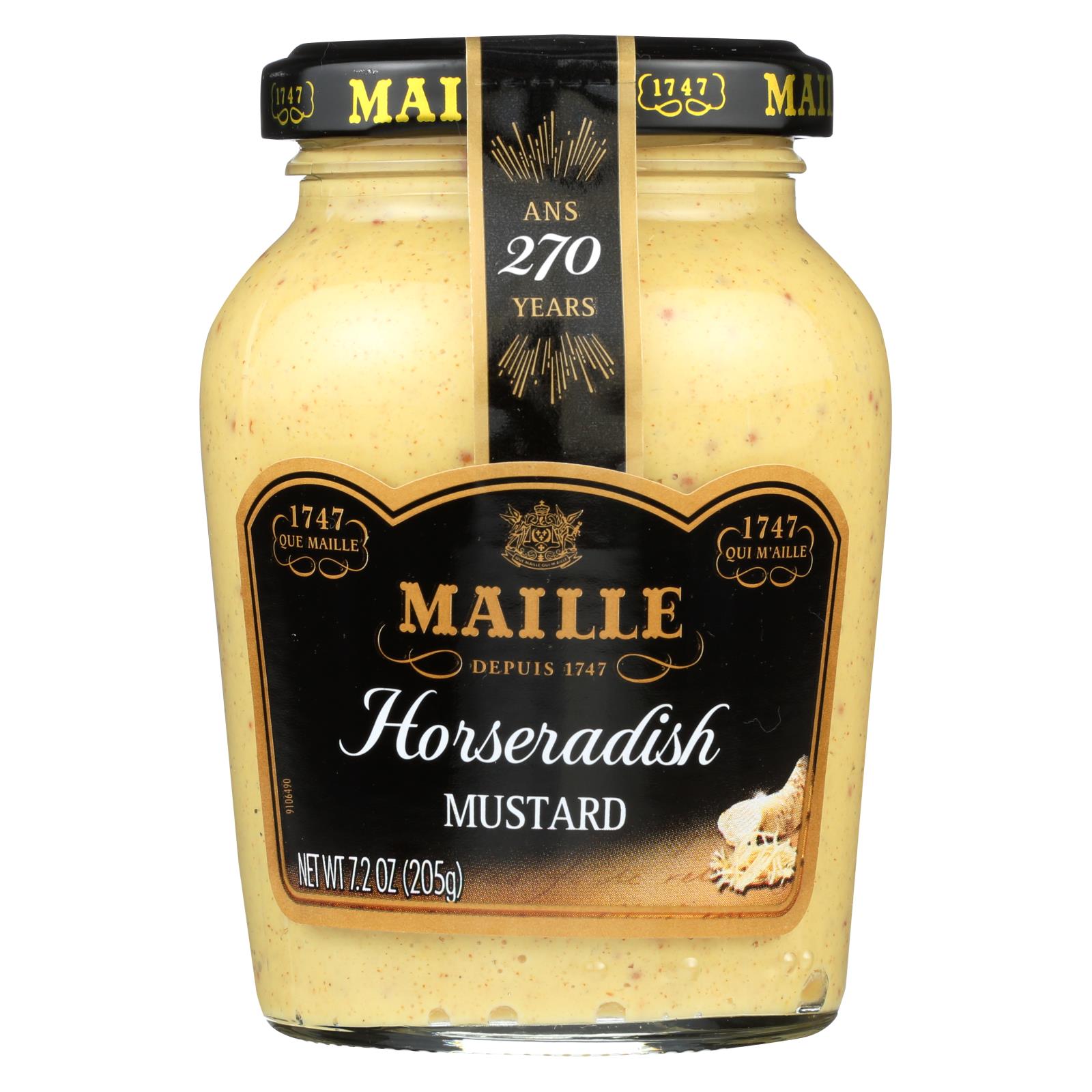 Maille, Moutarde au raifort Maille - Caisse de 6 - 7.2 oz (Paquet de 6)