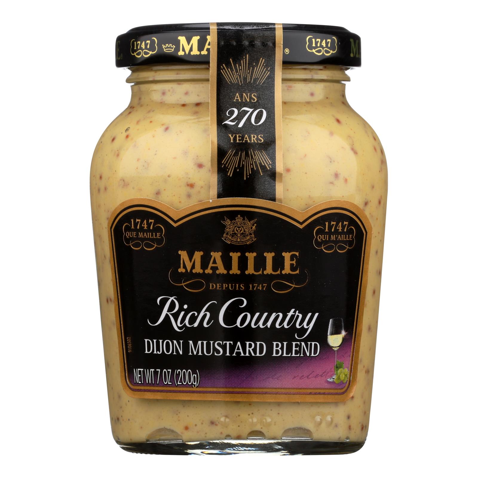 Maille, Moutarde de Dijon Maille Rich Country - caisse de 6 - 7 oz (paquet de 6)