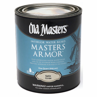 DIAMOND VOGEL INC, Old Masters Masters Armor Satin Clear Water-Based Floor Finish 1 qt. (Pack of 4)