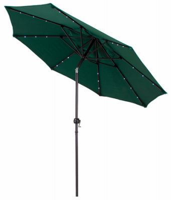 J&J Global Llc, Parapluie de marché avec lumières LED, vert chasseur, 9-Ft.