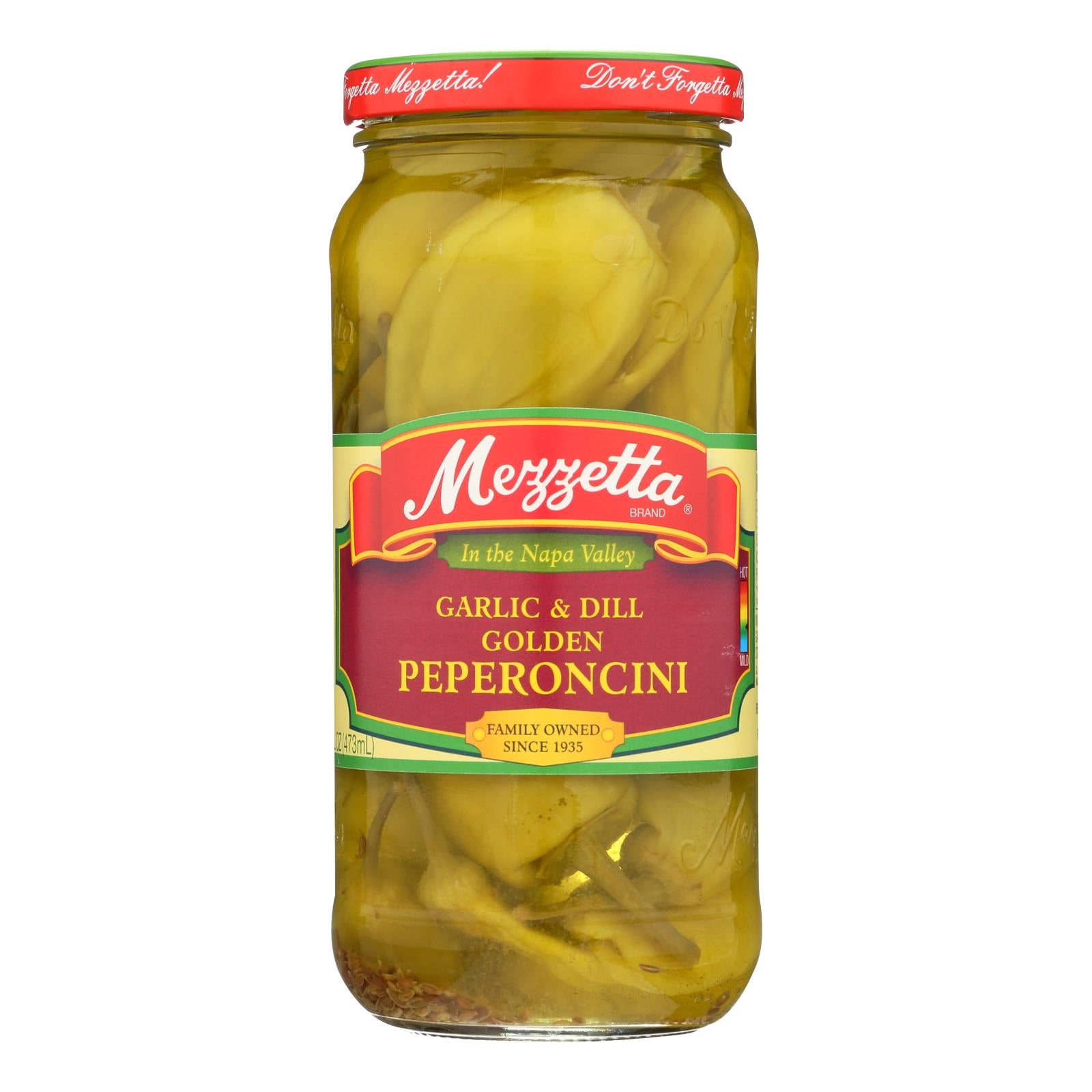 Mezzetta, Pepperoncini grecs dorés à l'ail et à l'aneth de Mezzetta - caisse de 6 - 16 oz (paquet de 6)