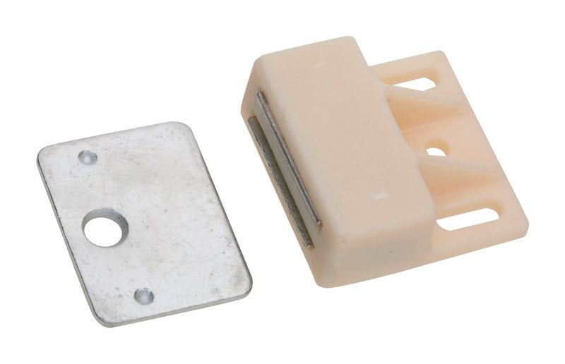 NATIONAL MFG SALES CO, Quincaillerie nationale 1-5/32 in. W X 1 in. L Blanc Metal Magnetic Catch 1 pk