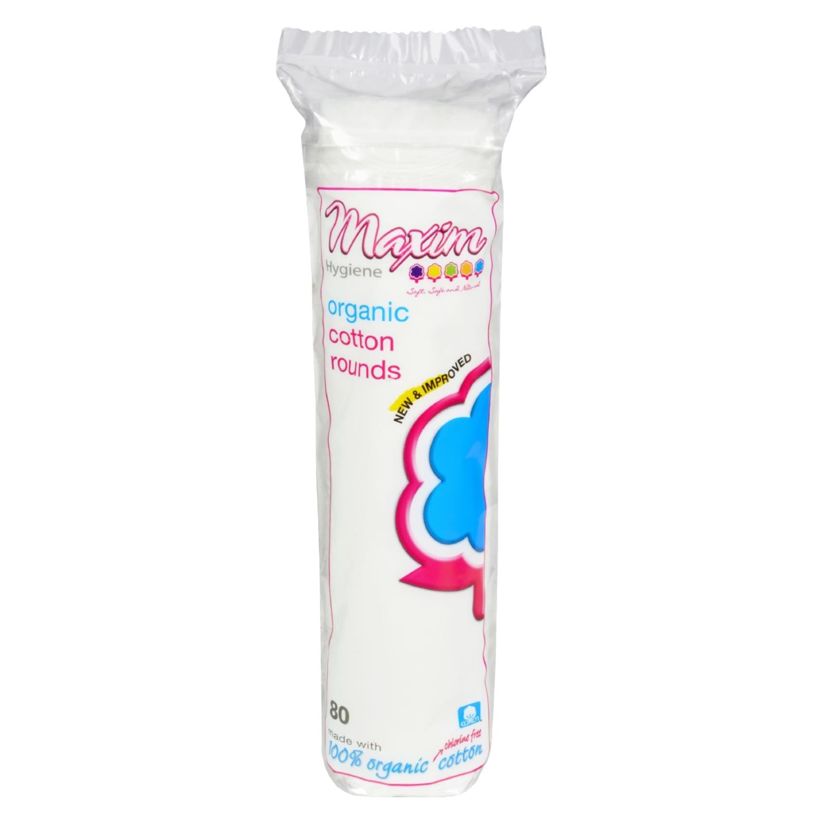 Produits d'hygiène Maxim, Rondelles de coton biologique Maxim Hygiene - 80 rondelles