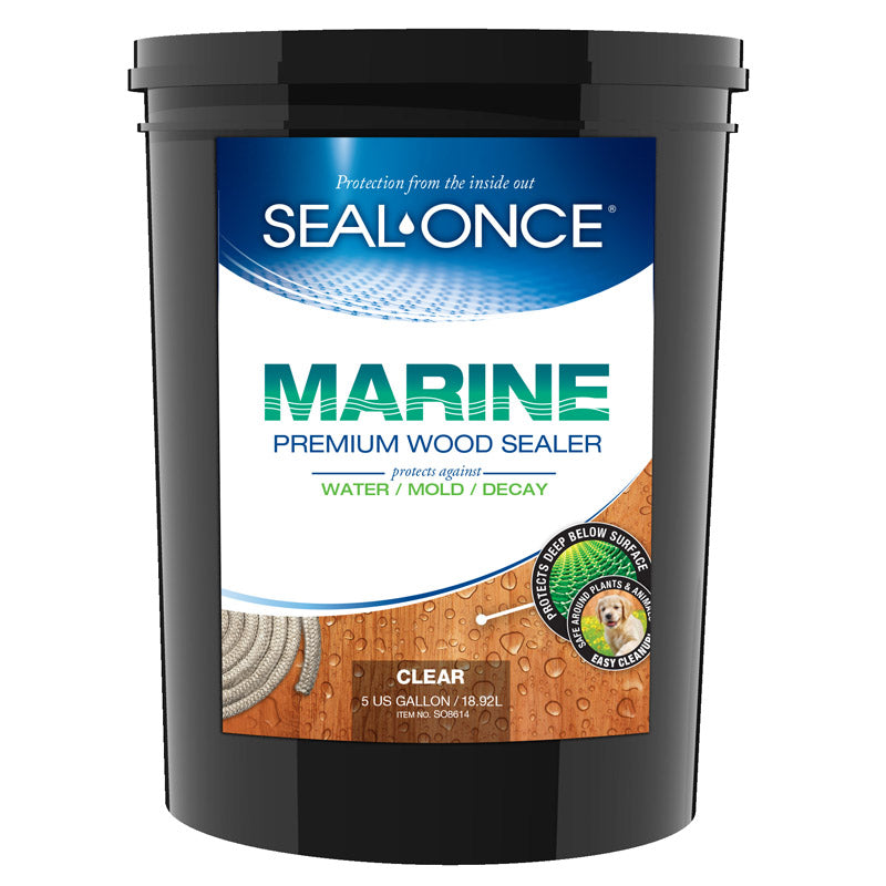 Seal-Once, Seal-Once MARINE Flat Clear Water-Based Premium Wood Sealer 5 gal.