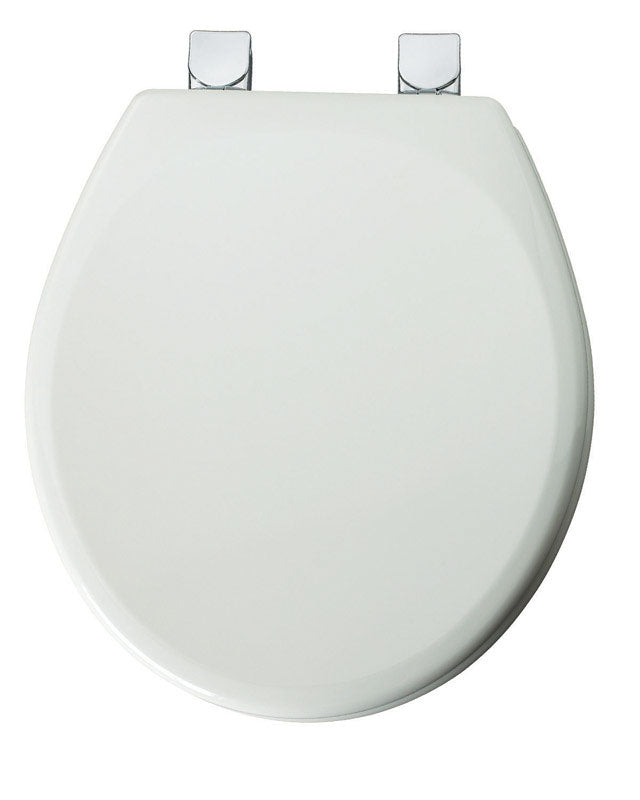 BEMIS MANUFACTURING CO, Siège de toilette Mayfair rond en bois moulé blanc