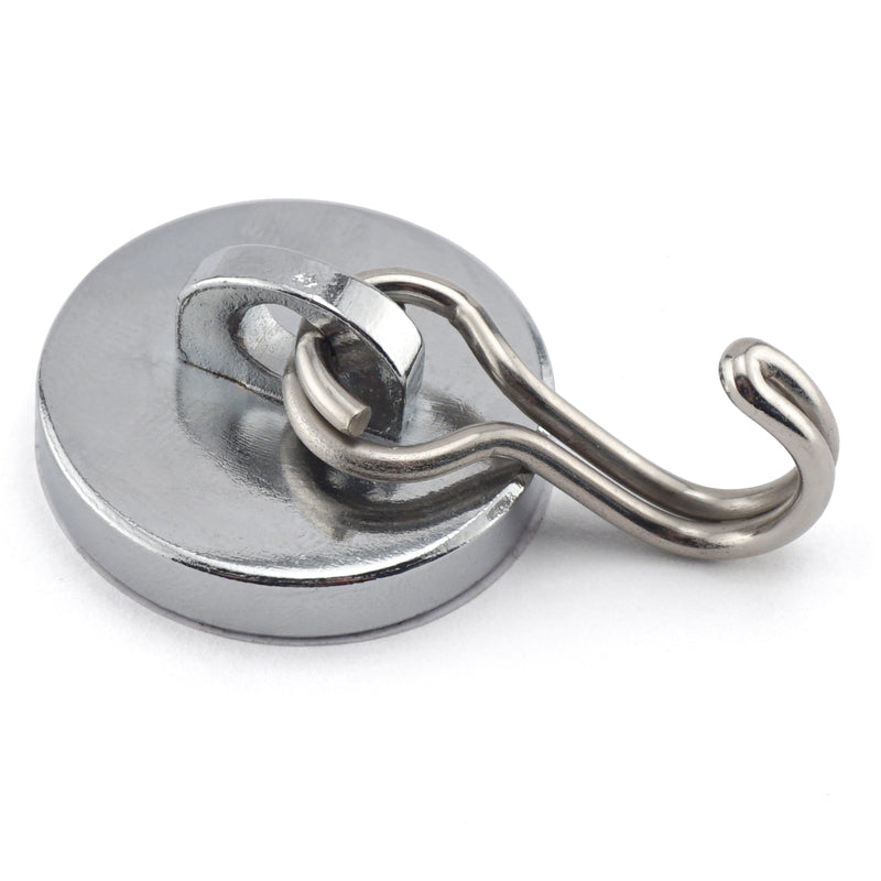 MASTER MAGNETICS INC, Source d'aimant .225 in. L X 1.125 in. W Silver Magnetic Hook 40 lb. pull 1 pc