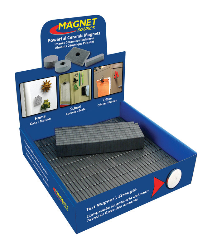 MASTER MAGNETICS INC, Source d'aimant .25 in. L X 1 po. W Black Block Magnets 0.6 lb. pull 500 pc