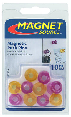 MASTER MAGNETICS INC, Source d'aimant .625 in. L X .5 in. W Assorted Magnetic Push Pins 10 pc