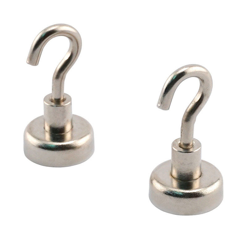 MASTER MAGNETICS INC, Source magnétique 1.4 in. L X .787 in. W Silver Magnetic Hook 28 lb. pull 2 pc