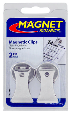MASTER MAGNETICS INC, Source magnétique 1.8 in. L X 1 in. W Silver Clip Magnetic Clips 3 lb. pull 2 pc