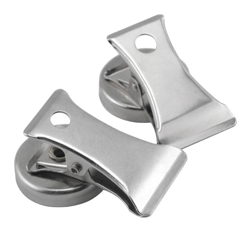 MASTER MAGNETICS INC, Source magnétique 1.8 in. L X 1 in. W Silver Clip Magnetic Clips 3 lb. pull 2 pc