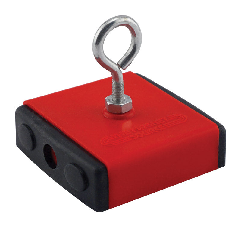 MASTER MAGNETICS INC, Source magnétique 2.375 in. L X 2.375 in. W Red Retrieving Magnet 40 lb. pull 1 pc