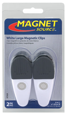 MASTER MAGNETICS INC, Source magnétique 3.5 in. L X 1.25 in. W Black/White Magnetic Clips 2 pc