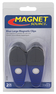 MASTER MAGNETICS INC, Source magnétique 3.5 in. L X 1.25 in. W Blue Magnetic Clips 2 pc