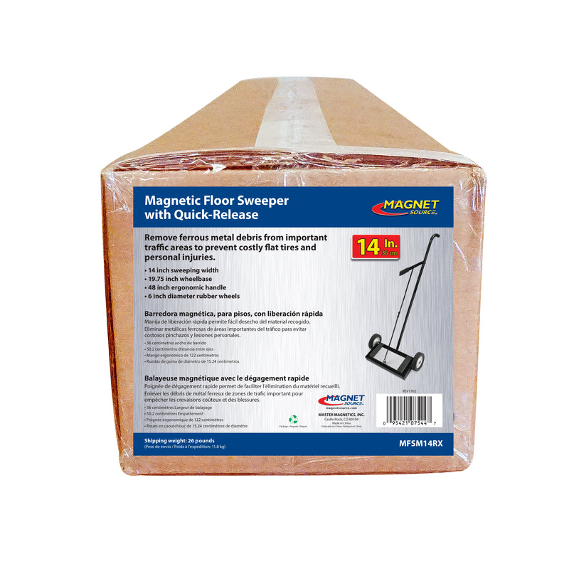 MASTER MAGNETICS INC, Source magnétique 42 po. L X 19.75 po. W Black Magnetic Sweeper 233 lb. pull 1 pc