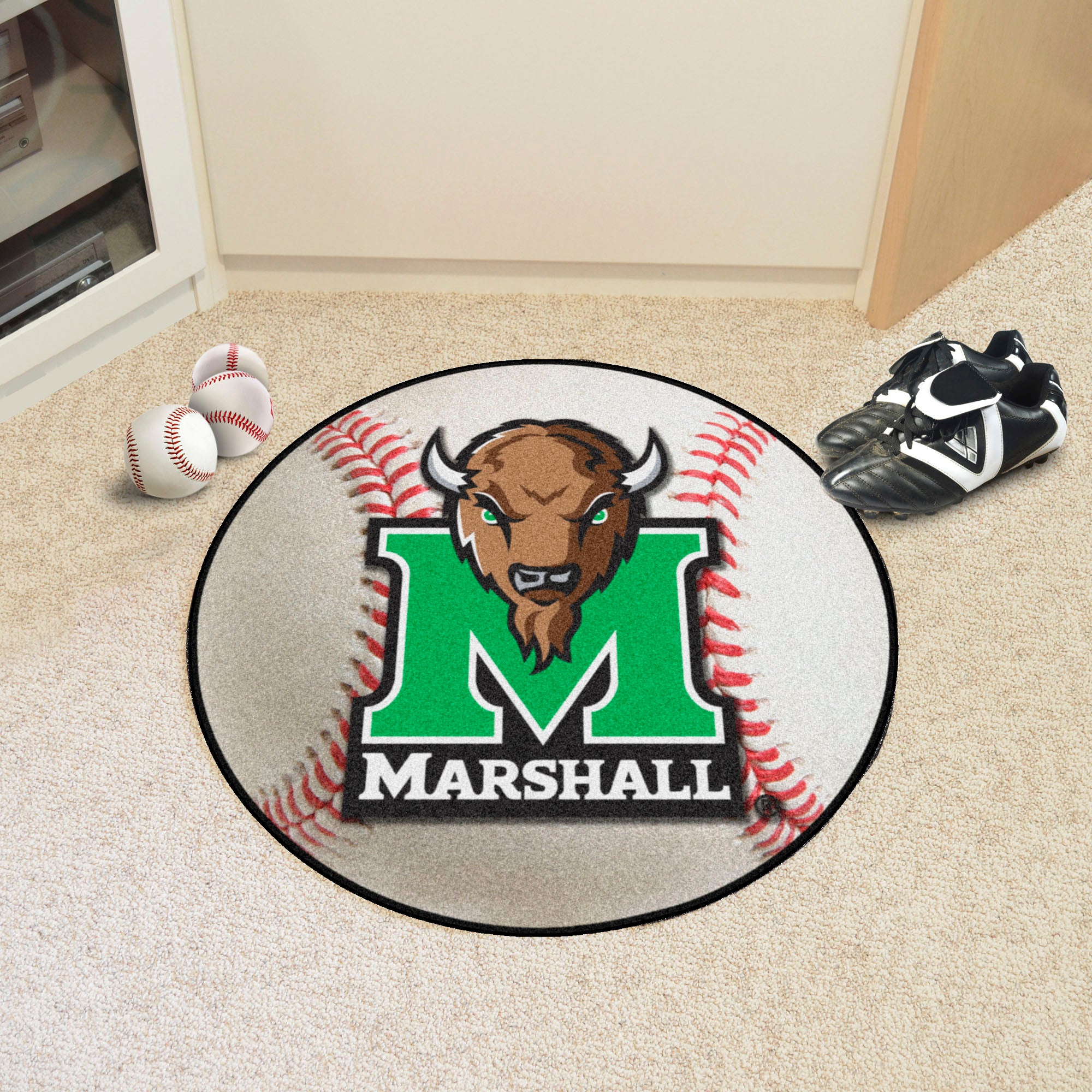 FANMATS, Tapis de baseball de l'Université Marshall - 27in. Diamètre