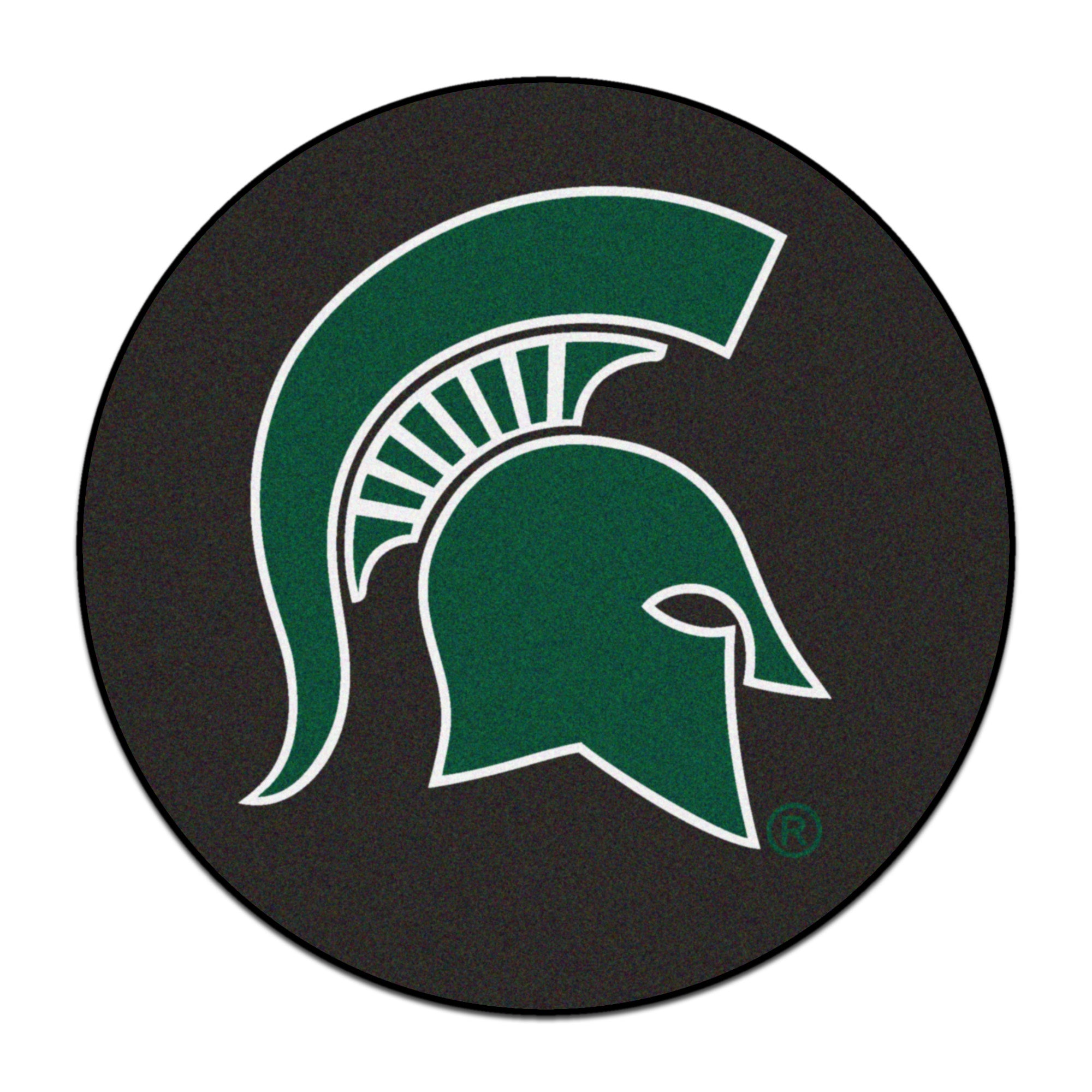 FANMATS, Tapis en forme de rondelle de hockey de l'Université de l'État du Michigan - 27in. Diamètre