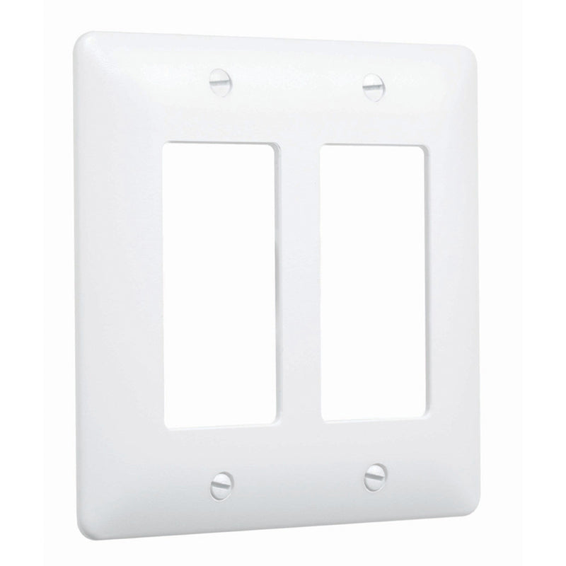 PRODUITS ÉLECTRIQUES HUBBELL, TayMac Masque 5000 Series Textured White 2 gang Plastic Decorator Wall Plate 1 pk