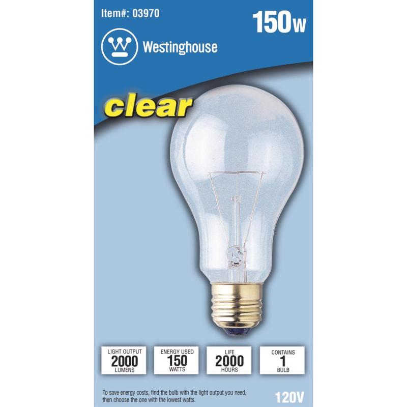 ACE TRADING - WESTINGHOUSE BULBS 3, Westinghouse 150 W A21 A-Line Ampoule Incandescente E26 (Medium) Blanc Chaud 1 pk