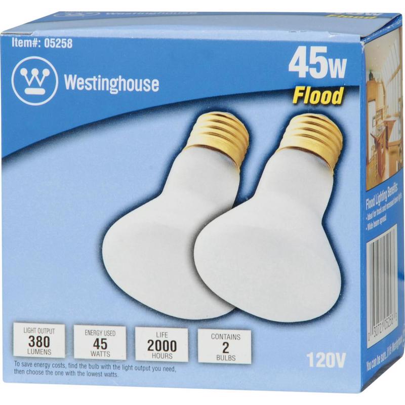 ACE TRADING - WESTINGHOUSE CONS, Westinghouse 45 W R20 Ampoule Incandescente Floodlight E26 (Medium) Soft White 2 pk