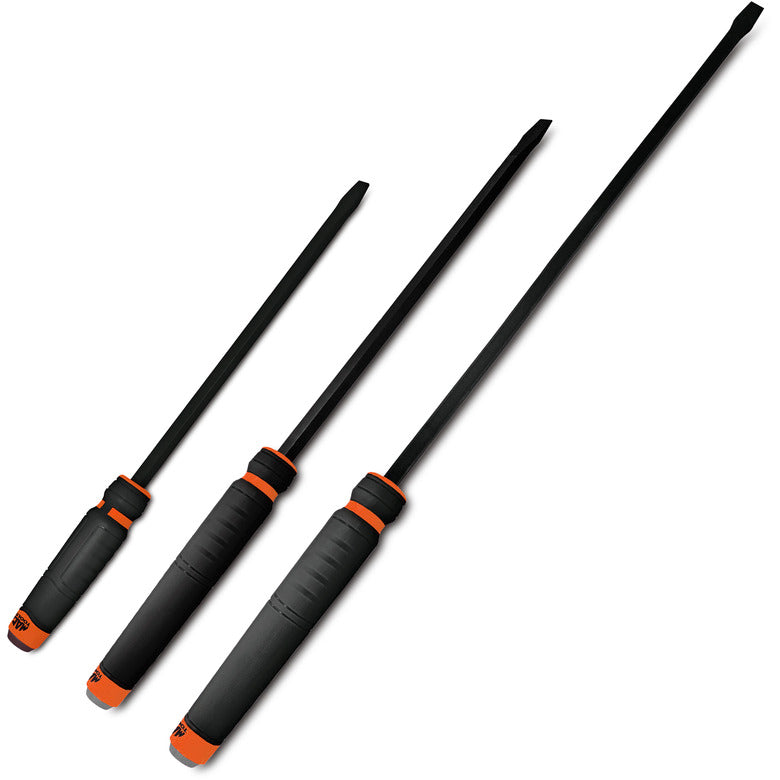 MacOutils, 3 pièces. Ensemble de leviers à tête droite à poignée confortable - Orange