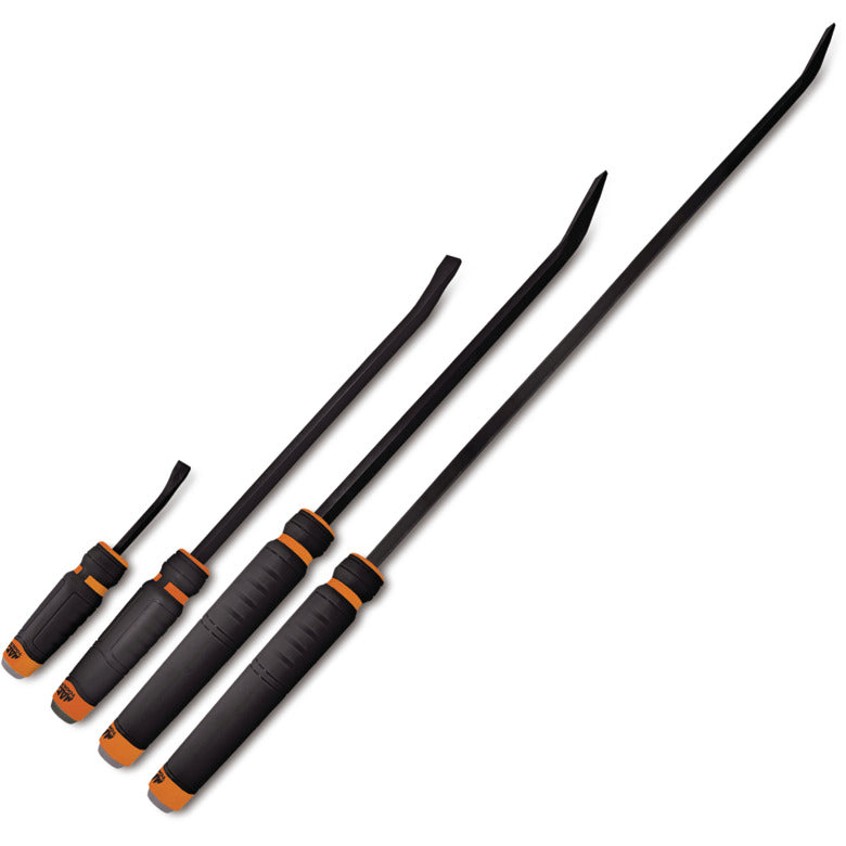 MacOutils, 4 pièces. Ensemble de leviers à tête incurvée avec poignée confortable et capuchon – Orange haute visibilité