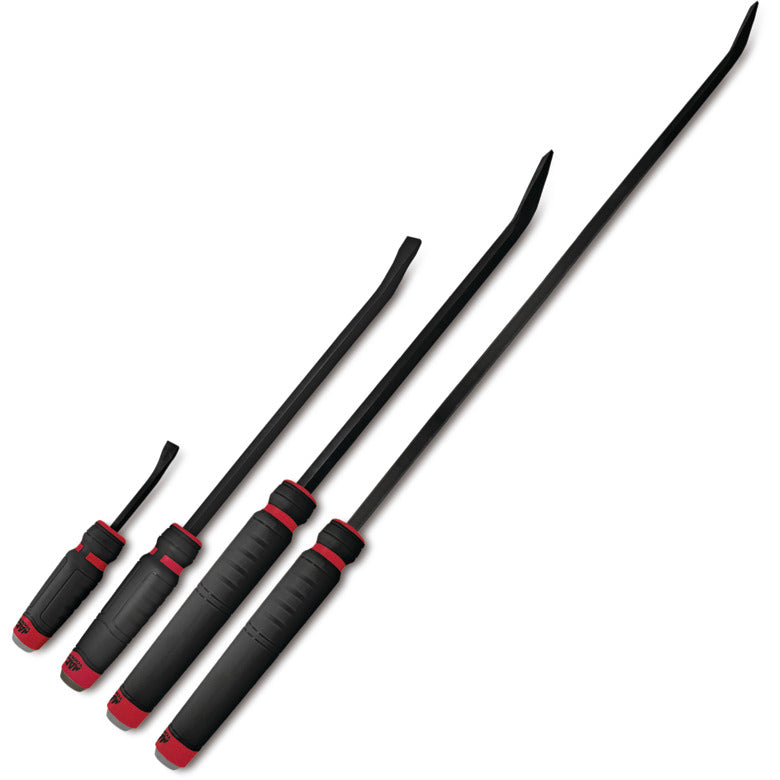 MacOutils, 4 pièces. Ensemble de leviers à tête incurvée avec poignée confortable et capuchon – Rouge